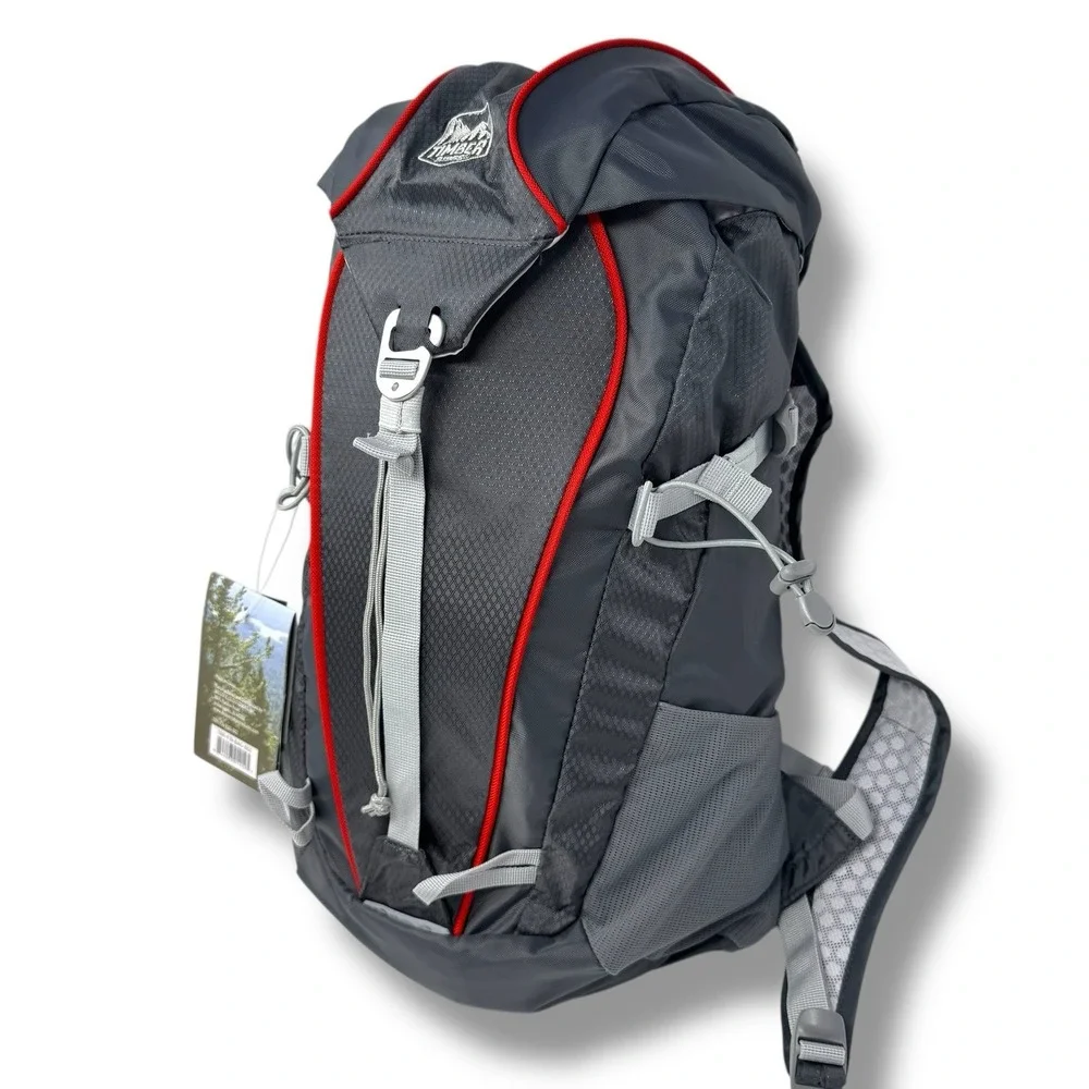Timber Ridge Bendeleben 15L Backpack Gray Red Lightweight Hiking Day Pack - NEW‎
